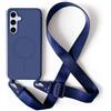 2NSPDRGNI Magnetica Cover con Collana Compatibile con Samsung Galaxy S24 FE,Case con Laccio per Il Collo Custodia con Cordino,Blu