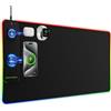 HAUTOCO Tappetino per mouse da gioco RGB con ricarica wireless da 15 W, 15 modalità di illuminazione, grande tappetino da scrivania XXL 80 x 40 cm, superficie ultra liscia, base antiscivolo, tappetino
