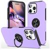 BAFUGU Cover per iPhone 16 Pro, Supporto Girevole a 360° Anello in Metallo, Protezione Antiurto a Doppio Strato, Antigraffio, Anti-impronte, Custodia iPhone 16 Pro (Viola)