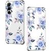 Nuxiady Cover per Samsung Galaxy A57 5G Sottile silicone TPU Trasparente Antiurto Case Fiore Disegni Antigraffio Bumper Custodia per Samsung A57, Rosa Blu