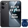 XIAOMI POCO X8 Pro Smartphone 8+256GB,processore Dimensity 8500-Ultra,batteria da 6500 mAh,sensore Sony IMX882 da 50 MP con OIS,fotocamera da 50 MP,Nero,incluso cuffie smart incluse Blu