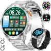 FITFLEX Smartwatch Uomo con Chiamata Bluetooth, 1,62 AMOLED Militare Orologio Smartwatch con 730mAh, Torcia LED, 110+ Modalità Sportive,Cardiofrequenzimetro e Sonno, Impermeabile 3ATM per iOS Android