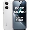 XIAOMI Poco X8 Pro Smartphone da 12+512GB,processore Dimensity 8500-Ultra,batteria da 6500 mAh,display AMOLED ultra luminoso,fotocamera principale Sony IMX882 da 50 MP con OIS,Bianco