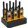 Retevis RB648 Plus Walkie Talkie a Lunga Distanza, IP67 Impermeabile Radio Bidirezionale con Caricatore a 6 Vie, Chiamata di Gruppo, 2000mAh, Walkie-Talkie con Display LCD per Cantiere (6 Pz, Giallo)