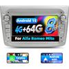 GOHHDL 8Core 4G+64G GOHHDL Android 15 Autoradio per Alfa Romeo Mito 2008-2016 con senza Fili CarPlay Android Auto, Touch Stereo da 7 Pollici con Navigazione GPS WiFi GPS SWC FM RDS Radio EQ