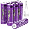 AKTTKA 8 batterie AA ricaricabili 4070 mWh 1,5 V al litio con cavo di ricarica rapida USB-C 1-ver-4, ideali per controller di gioco, serrature collegate, mouse e tastiere wireless, termometro