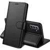 PHONILLICO Cover per Samsung Galaxy S21 FE 5G - Custodia Nera Portafoglio con Chiusura Magnetica Porta Carte Antiurto e Protezione Completa