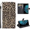 SEHEYA per Samsung Galaxy S25 FE Cover Libretto con Motivo Custodia Portafoglio a Libro Flip Case 3 Tasche Interne Fibbia Magnetica Protezione Caso, Stampa Leopardo