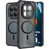 FDHYFGDY Cover Magnetica per Xiaomi Redmi Note 15 Pro 4G Custodia, Cover in PC Ultrasottile e Antigraffio+Silicone Morbido Antiscivolo Sul lato, Antiscivolo e Antiurto, Scocca Traslucida Satinata
