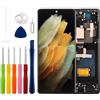 Duotipa [Supporta impronte digitali] [con telaio] Duotipa nuovo display OLED touch screen digitalizzatore di ricambio per Galaxy S21 Ultra 5G SM-G998 SM-G998B SM-G998U con kit di strumenti di riparazione