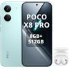 XIAOMI POCO X8 Pro Smartphone 8+512GB,processore Dimensity 8500-Ultra,batteria da 6500 mAh,sensore Sony IMX882 da 50 MP con OIS,fotocamera da 50 MP,Verde,incluso cuffie smart incluse Bianco
