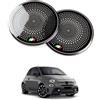 KUNGKIC Per Fiat 500 500C 500E Abarth 595 595C 695 695C Decorazione Auto Car Styling Porta Audio Rete Altoparlanti Montante A Copertura Clacson Trim Lega di Alluminio 2 Pezzi (Nero)