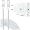 CHLANT Caricabatterie USB C da 45W con Cavo USB C 3 Metri per Samsung Galaxy S26 Ultra,S26+,S26,S25,S24,S23 Ultra/Note20/A56/A53/Z Fold7/Tab, Adattatore da Muro USBC Caricabatterie Type C a Ricarica Rapida