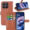 BOCTECH Cover a Libro in Pelle per Motorola Moto G37, Marrone