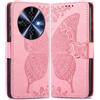 MOJIA Cover in Pelle per Oukitel C5, Custodia Premium a Portafoglio con Interno Case in TPU e Porta Carte [Cinturino da Polso in Regalo]. Rosa
