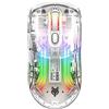 SENECESLI Mouse da Gioco RGB, Mouse per Computer Wireless 2.4G Bluetooth USB 3 modalità con Guscio Trasparente, da 800 a 2400 DPI 5 velocità Regolabile, Pulsanti Muto, Batteria (WHITE)