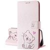 SEHEYA Cover Compatibile con Vivo Y19S 4G Pieghevoli Libretto con Motivo Custodia Portafoglio a Libro Flip Case 3 Tasche Interne Fibbia Magnetica Protezione Caso, Gatto Rosa