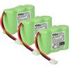 vhbw 3x batteria compatibile con Siemens Gigaset T11, 100, A1, 200, A100 telefono fisso cordless (600mAh, 3,6V, NiMH)