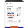 TOPGOBAT TOPGOABT BL-5B - Batteria 1400 mAh per Nokia 3220 3230 5070 5140 5140i 5300 5320 6020 6060 6080 6120 Classic 6121 Classic 7260 7360 N80 90