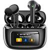 ZIUTY Cuffie wireless Bluetooth 5.4, auricolari in-ear con display touch screen, microfono ANC & ENC, 5 modalità EQ, suono stereo HiFi, 48 ore di riproduzione, impermeabilità IPX7, per iPhone e Android