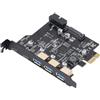 SENECESLI Scheda PCIE A USB 3.2, 5 Gbps, Scheda di Espansione PCI Express (PCIE) per PC Desktop, 2 X USB Tipo C, 3 X USB Tipo A, Interfaccia 19pin, per Vittorie, per for linux, per OS X