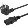 Ziyonix Cavo Alimentazione Corrente Linea Dispositivi 3 Poli con Spina Tipo F (CEE 7/7 7/4) a Presa C13 PC Computer Monitor Stampante Proiettore Microonde, 250V 16A (1.5M)