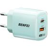 BENFEI Caricabatterie rapido 33W GaN USB-C, blocco caricatore da parete compatto due toni a 2 porte, caricabatterie portatile da viaggio per iPhone 17/16/15, Galaxy S23/24/25, Pixel 10/9/8