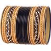 Touchstone NUOVO Collezione Colorata 2 Dozzine Bracciali Gioielli Indiani In Lega Di Bollywood In Metallo Testurizzato Nero Blu Colore Dorato Set Di 24 In Tonalità Oro Per Le Donne.