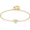 SILBERTALE Bracciali a forma di cuore, da donna, in argento Sterling 925, dorati, semplici, per le donne