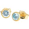 NKlaus coppia di orecchini a perno in vero topazio blu oro giallo 585 oro 14 carati 3,5mm piccoli orecchini 7935