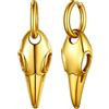 FaithHeart Vichingo Orecchini a Perno Orecchini da Uomo Donna Nordico in Argento Nero Oro Teschio di Corvo Orecchini a Cerchio Punk con Scatola Regalo di Compleanno di Natale di Halloween