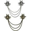 DHER Catena Cardigan Argento Vintage, Accessorio Moda Collare Pin con Ape, Colletto Camicia Decorativo Spilla