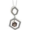 Jay Jools Ciondolo in quarzo fumé con catenina in argento Sterling, 48 cm, ciondolo esagonale vintage, per donne e ragazze, 48 cm, argento Sterling, quarzo fumé, 19 Inches, Argento sterling, Quarzo