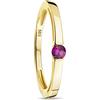 OROVI anello donna Oro 14Kt vero, con un Rubino - Oro Giallo - Gioielli donna - Gioiello Ipoallergenico - anello di fidanzamento fatto a mano con elegante scatola portagioie