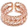 Vestopazzo Anello Oro Rosa e Rame, Modello Fascia Regolabile, Cristalli Vetro Rosa Cipria, Bigiotteria Nickel Tested, MRG4012