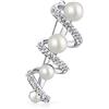 Bling Jewelry Moda Nuziale Dichiarazione Cristallo A Spirale Graduato Bianco Simulato Perla Spilla Sciarpa Per Le Donne Placcato Argento