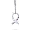 Bling Jewelry Forza E Speranza Elegante Pave Cubic Zirconia CZ Nastro Rosa Per I Sopravvissuti Al Cancro Al Seno Collana Per Le Donne .925 Sterling Argento