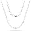 Casxyue Catena in argento S925 per donne e ragazze, 40,6 cm, 45,7 cm, 50,8 cm, 55,8 cm, 61 cm, 61 cm, 71,1 cm, 76,2 cm, catena a maglia barbazzale, serpente, croce, scatola, perline, 16inch, Argento