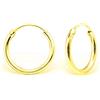 DTPsilver DTP Silver - Orecchini a Cerchio/Creola - Argento 925 Placcato in Oro Giallo - Piccola Dimensione - Spessore 3 mm - Diametro 16 mm