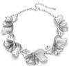 EVER FAITH Collana a foglia per donna, collana bib in stile boho vintage con fiori e petali, girocollo a soffio, collana da spiaggia estiva per le vacanze, Metallo