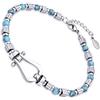 Dada Gioielli - Bracciale Uomo in Acciaio Inossidabile con Pietre Naturali Turchese, Elemento a Grillo Nautico, Design Elegante Moderno, Idea Regalo
