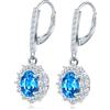 MICSAVI Orecchini Pendenti Zircon da Donna in Argento 925, Pietre Taglio rotondi/a forma di cuore/a forma di fiore/ovali/a goccia/quadrati, Gioielli per Moglie Mamma Fidanzata