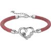 Bellrela Bracciale da donna in argento 925 con impronta di zampa di cane, cuore infinito, braccialetto da donna