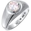 Kuzzoi Anello da uomo in argento 925 con zirconi, sigillo con pietra, 62, Gemma, Zirconie sintetico