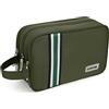 Carttiya Beauty Case da Viaggio Uomo, Impermeabile Borsa da Toilette Grande Capacità Trousse da Viaggio Borsa da Bagno Trousse de Toilette Beauty Case (Verde, 5.51L)
