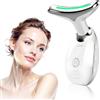 Journeyside Massaggiatore Viso Elettrico, 3 Modalità Massaggiatore Viso Elettrico Antirughe Lifting, Dispositivo di Bellezza Antirughe, Impacco Caldo a 45 ℃ Terapia Della Luce EMS lifting del Collo Rassodante