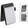 ITODA Taccuino tascabile formato A7 in pelle sintetica con blocco a righe e calcolatrice. Taccuino compatto per appunti di lavoro, agenda personale, blocco con penna Blu