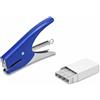 Terryshop74® Spillatrice Manuale a Pinza con 1000 Punti Inclusi - Punti 6/4 Compatibile 130/E - Spillatrice Professionale per Carta, Ufficio e Casa (Blu)