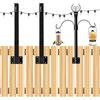 HoldOneLight Kit di accessori per illuminazione esterna da 1,3 m, pali in metallo con ganci per decorazioni festive, pali per appendere luci a LED su ponte, patio, cortile, giardino, parete e recinzione (4 pezzi)