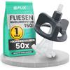 FUX 150 Kit livellamento piastrelle distanziatori e dadi fuga 1mm | Regolazione in altezza avvitando, spessore 3-17mm, posa senza attrezzi, rimozione netta, progettato in Germania